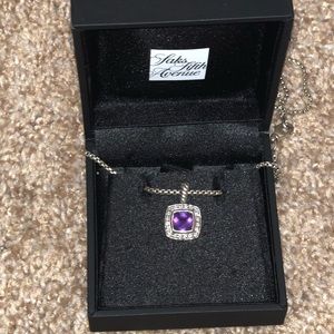 Petite Albion Pendant w amethyst+Diamonds